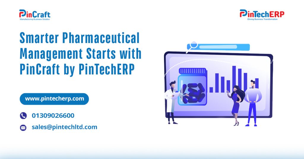 Pharmaceutical management software dashboard by PinCraft from PinTechERP